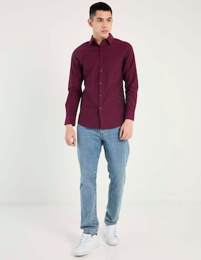 Camisa casual Aéropostale de algodón manga larga para hombre