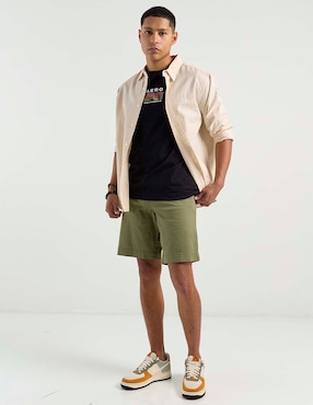 Bermuda Aéropostale de gabardina para hombre