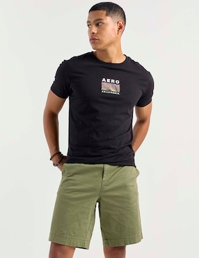 Bermuda Aéropostale de gabardina para hombre