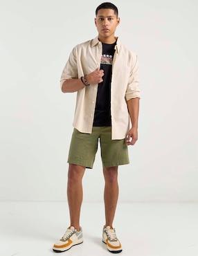 Bermuda Aéropostale de gabardina para hombre