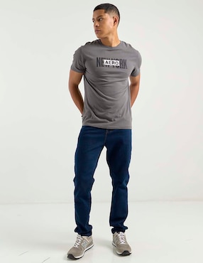 Jeans straight Aéropostale lavado obscuro para hombre