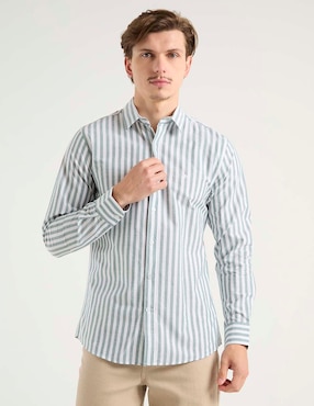 Camisa casual Aéropostale de algodón manga larga para hombre