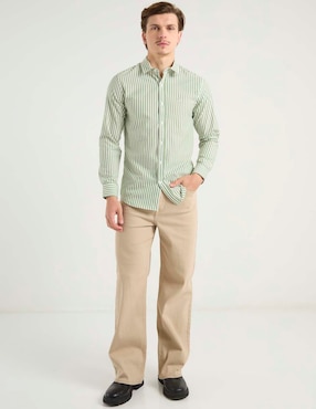 Camisa casual Aéropostale de algodón manga larga para hombre