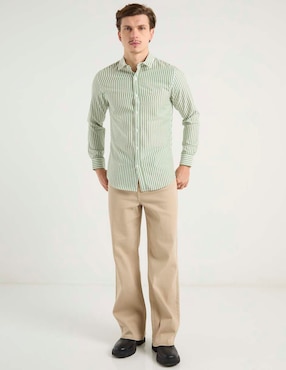 Camisa casual Aéropostale de algodón manga larga para hombre