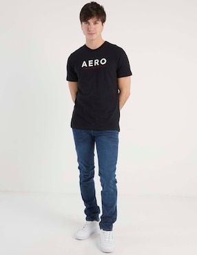 Jeans skinny Aéropostale lavado whisker para hombre
