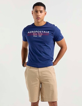 Bermuda Aéropostale de gabardina para hombre