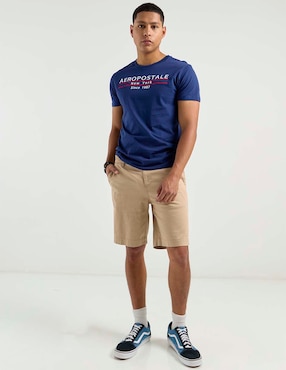 Bermuda Aéropostale de gabardina para hombre