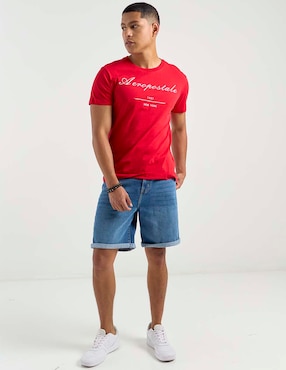 Bermuda Aéropostale de mezclilla para hombre