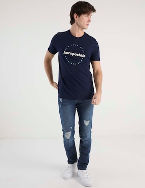 Jeans skinny Aéropostale lavado destruido para hombre