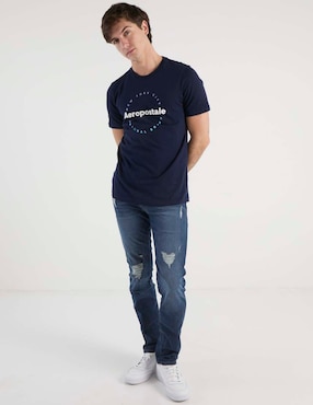 Jeans skinny Aéropostale lavado destruido para hombre