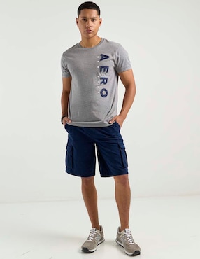 Bermuda Aéropostale de gabardina para hombre