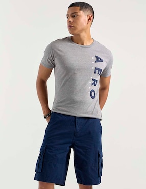 Bermuda Aéropostale de gabardina para hombre