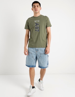 Bermuda Aéropostale de mezclilla para hombre