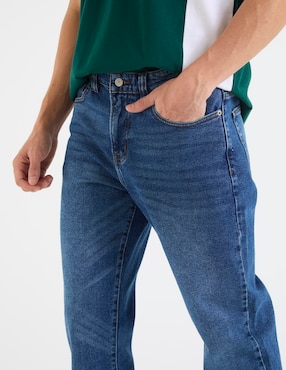 Jeans straight Aéropostale lavado stone wash para hombre