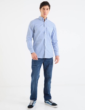 Camisa casual Aéropostale de algodón manga larga para hombre
