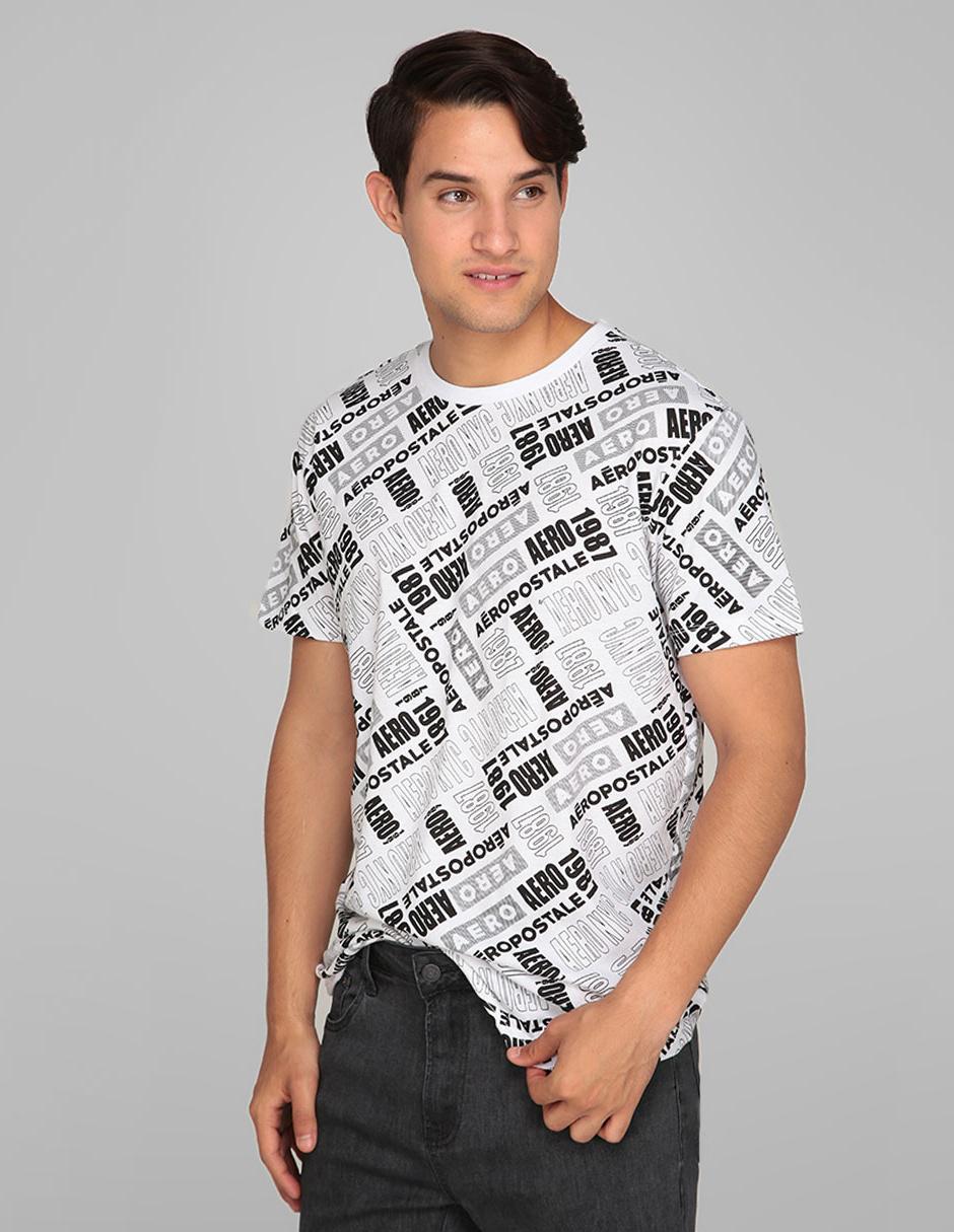 Playera Aéropostale cuello redondo blanca con diseño gráfico en Liverpool