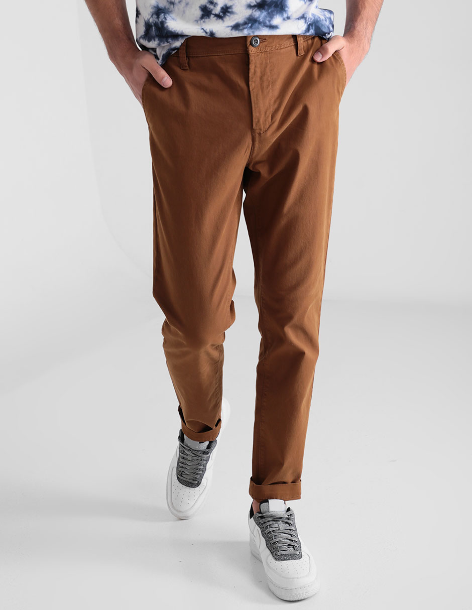 Pantalón chino skinny de algodón para hombre 1