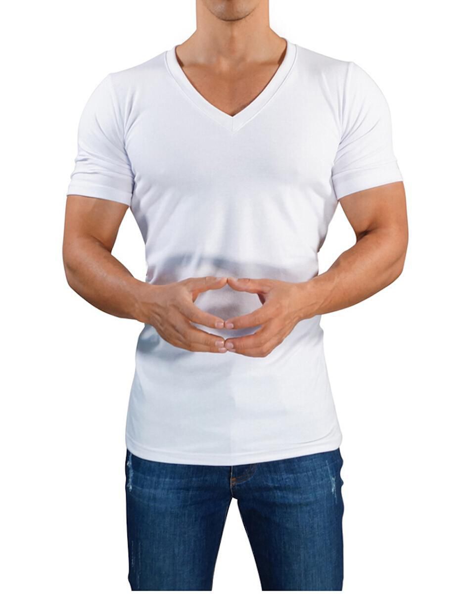 Playera cuello v para hombre 2