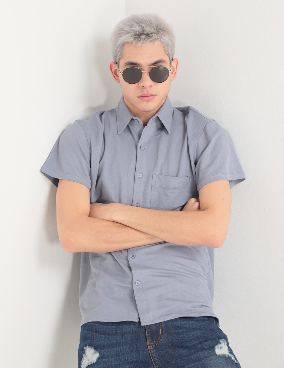 Camisa casual manga corta para hombre 1