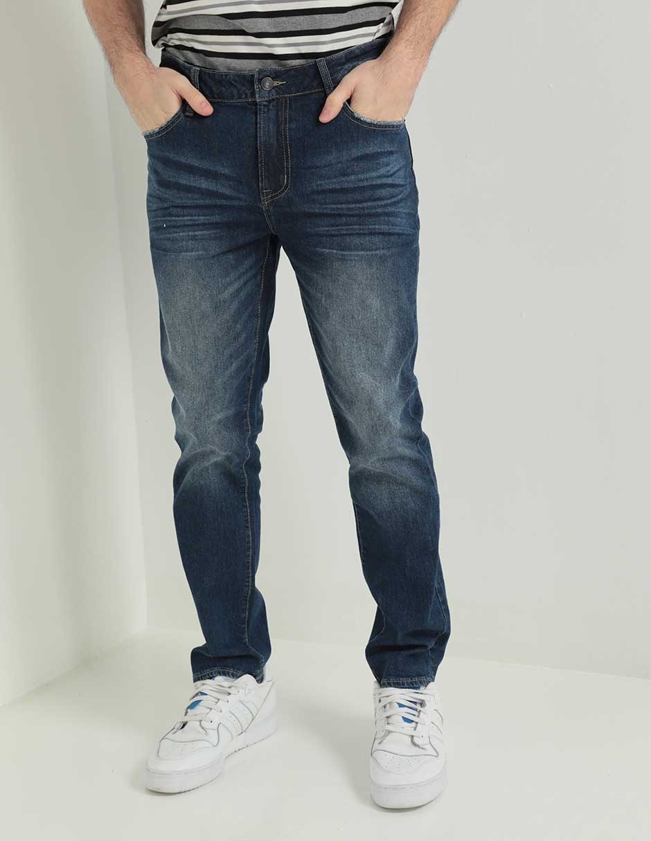 Jeans straight deslavado para hombre 1