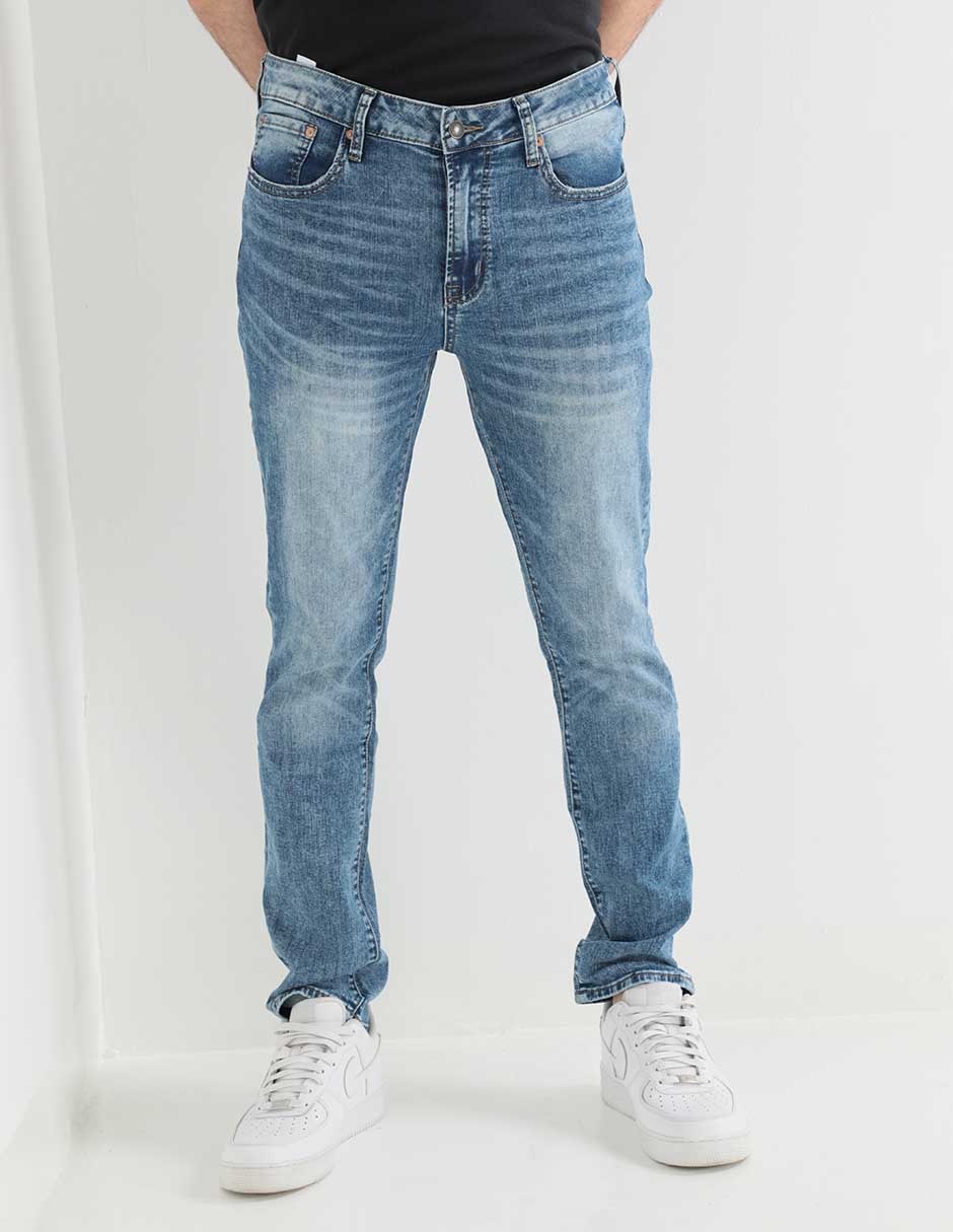 Jeans recto deslavado para hombre 1