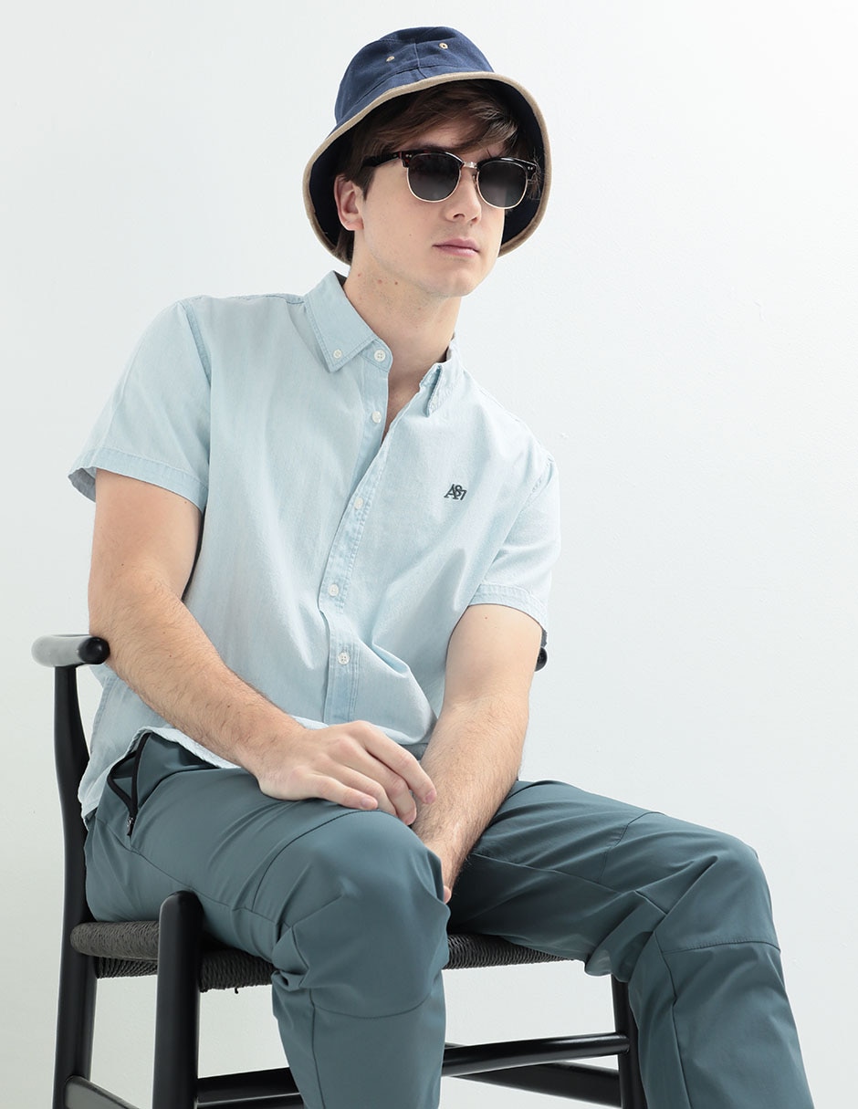 Camisa casual de algodón manga corta para hombre 1