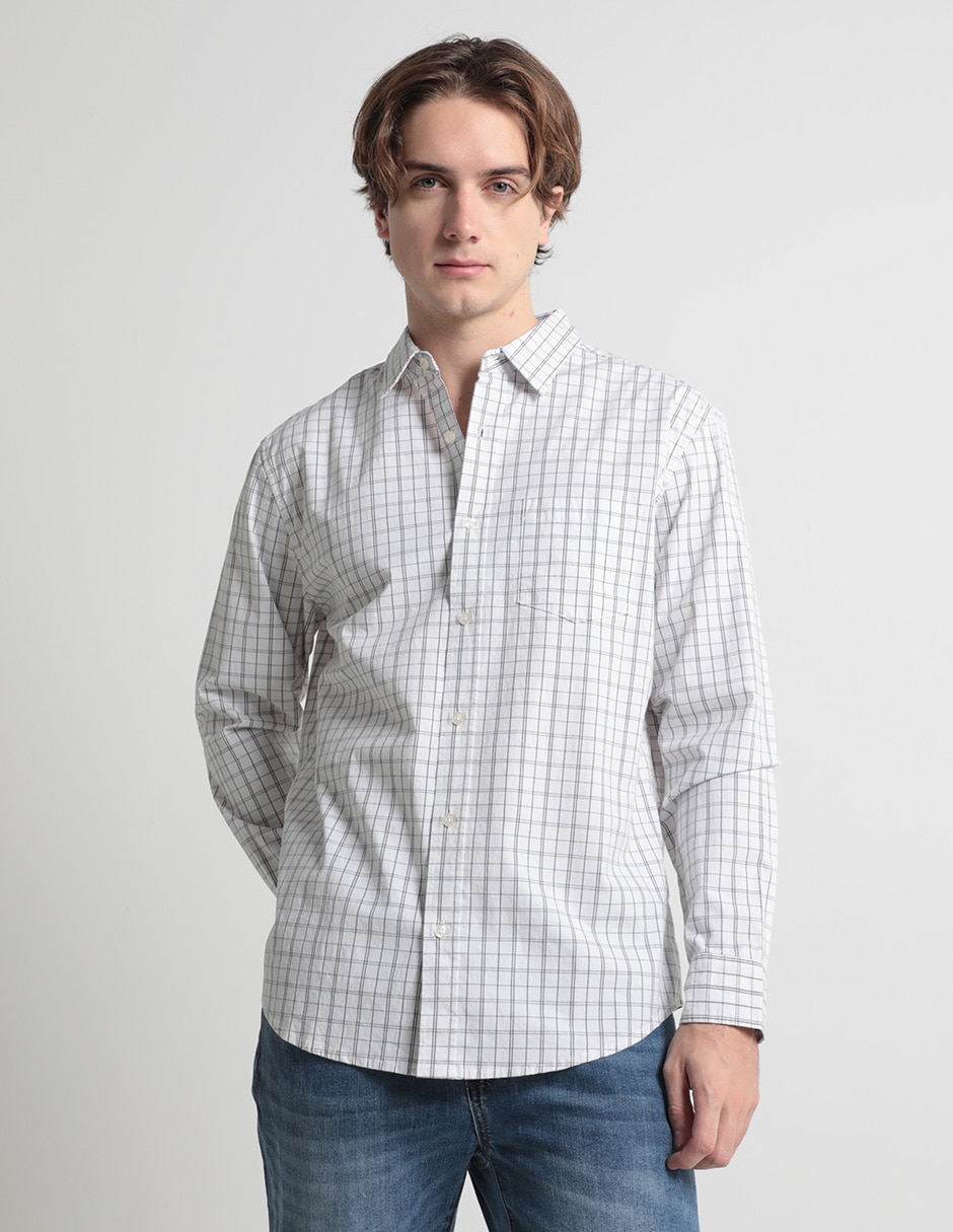 Camisa casual de manga larga para hombre 1