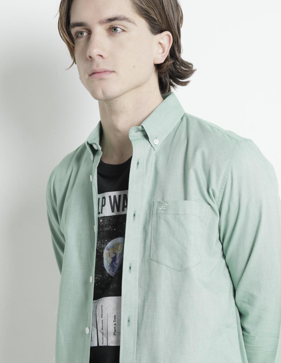 Camisa casual de algodón manga larga para hombre 4