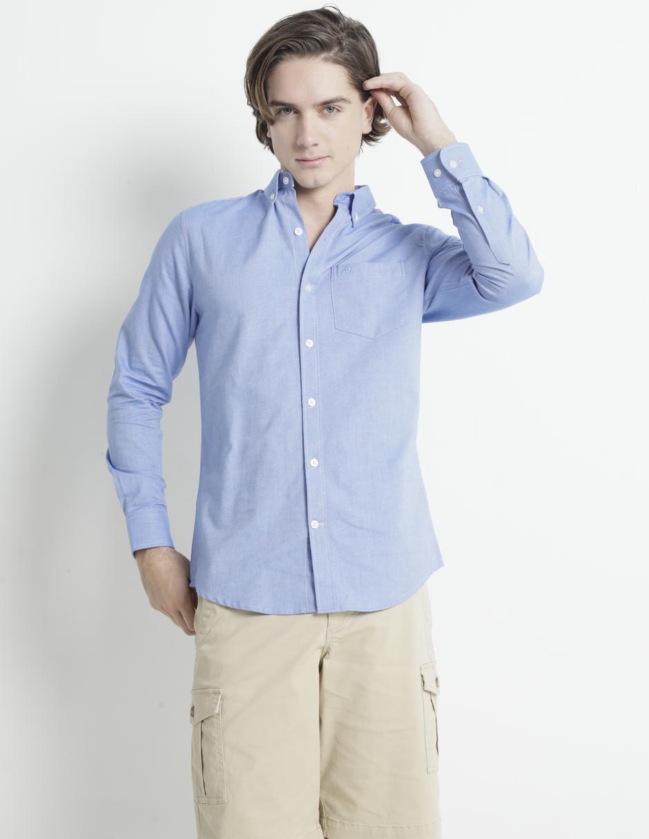 Camisa casual de algodón manga larga para hombre