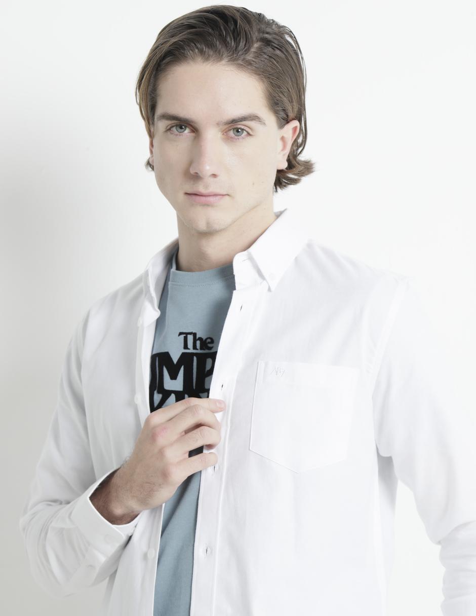 Camisa casual de algodón manga larga para hombre 4