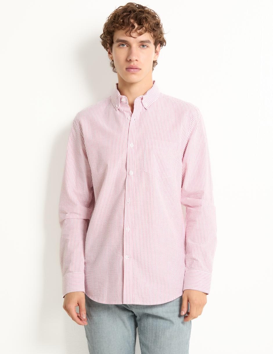 Camisa casual de algodón manga larga para hombre 1