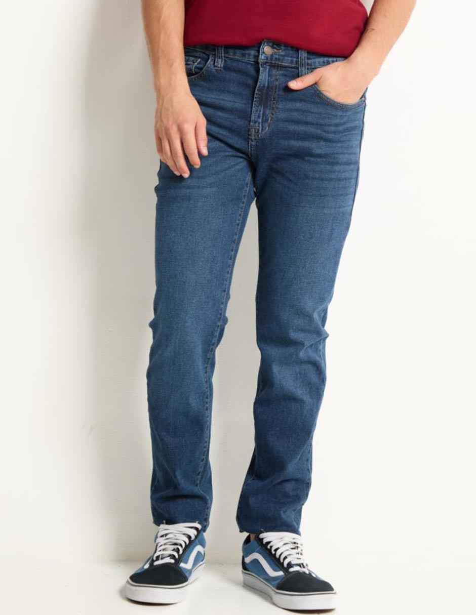 Jeans slim lavado obscuro para hombre