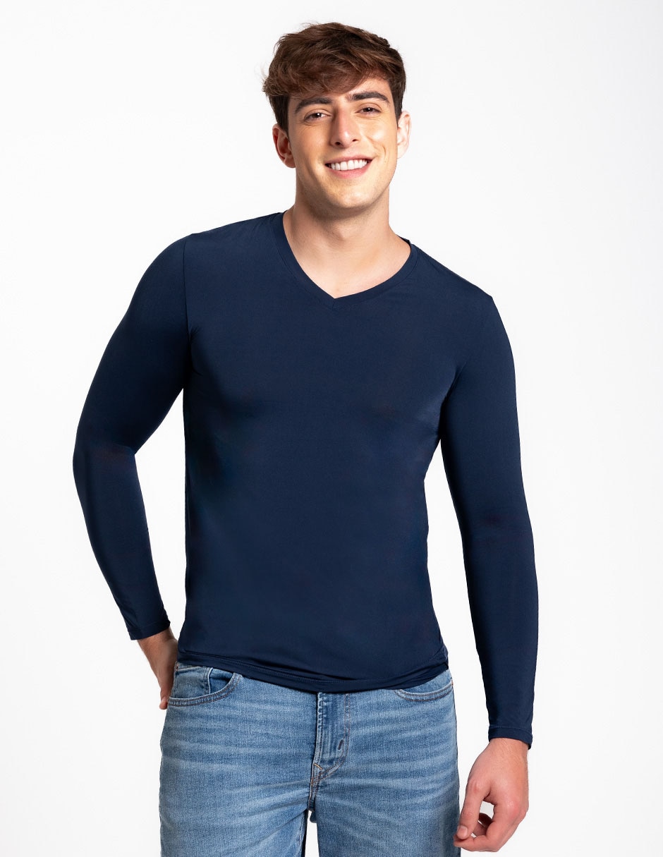 Playera cuello V para hombre