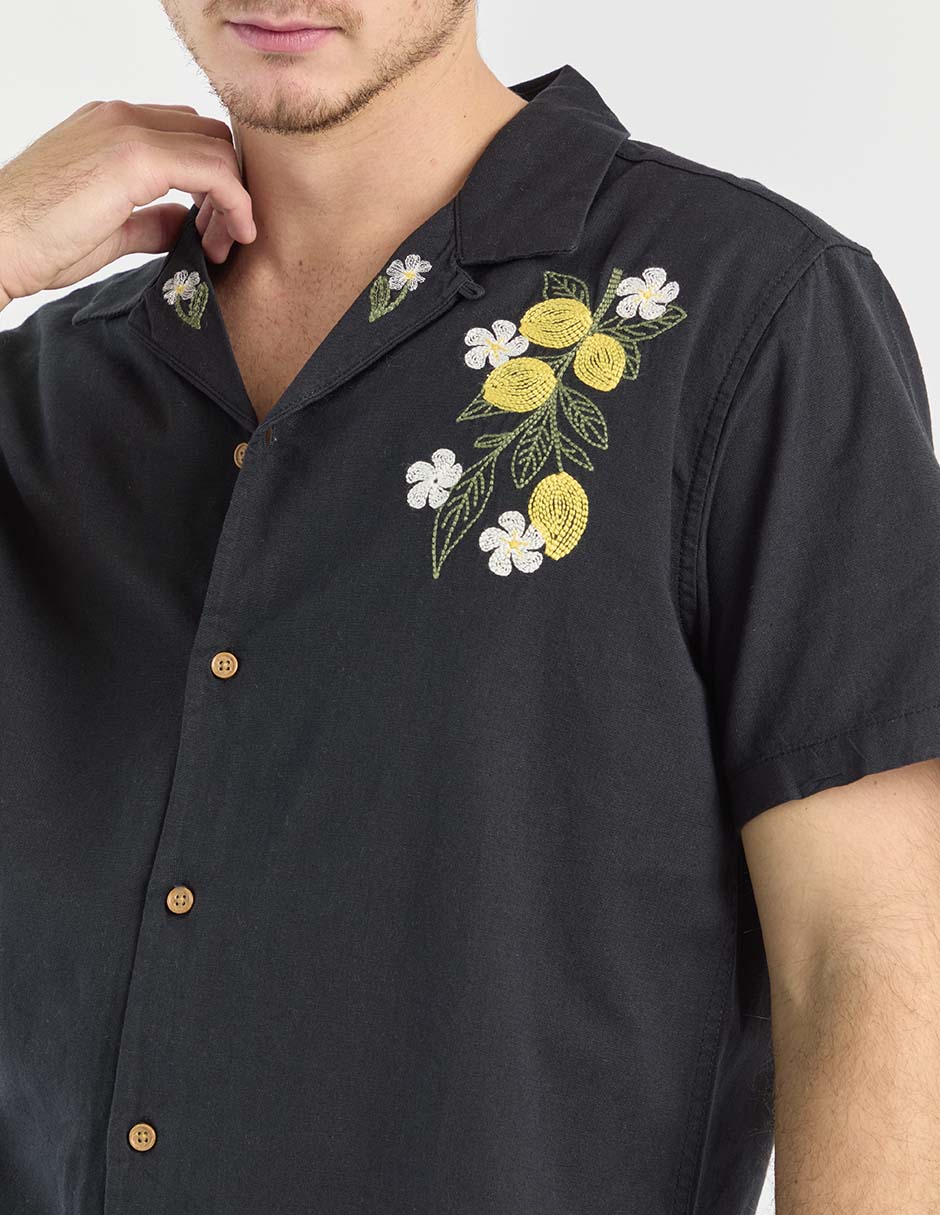 Camisa casual de algodón manga corta para hombre 4
