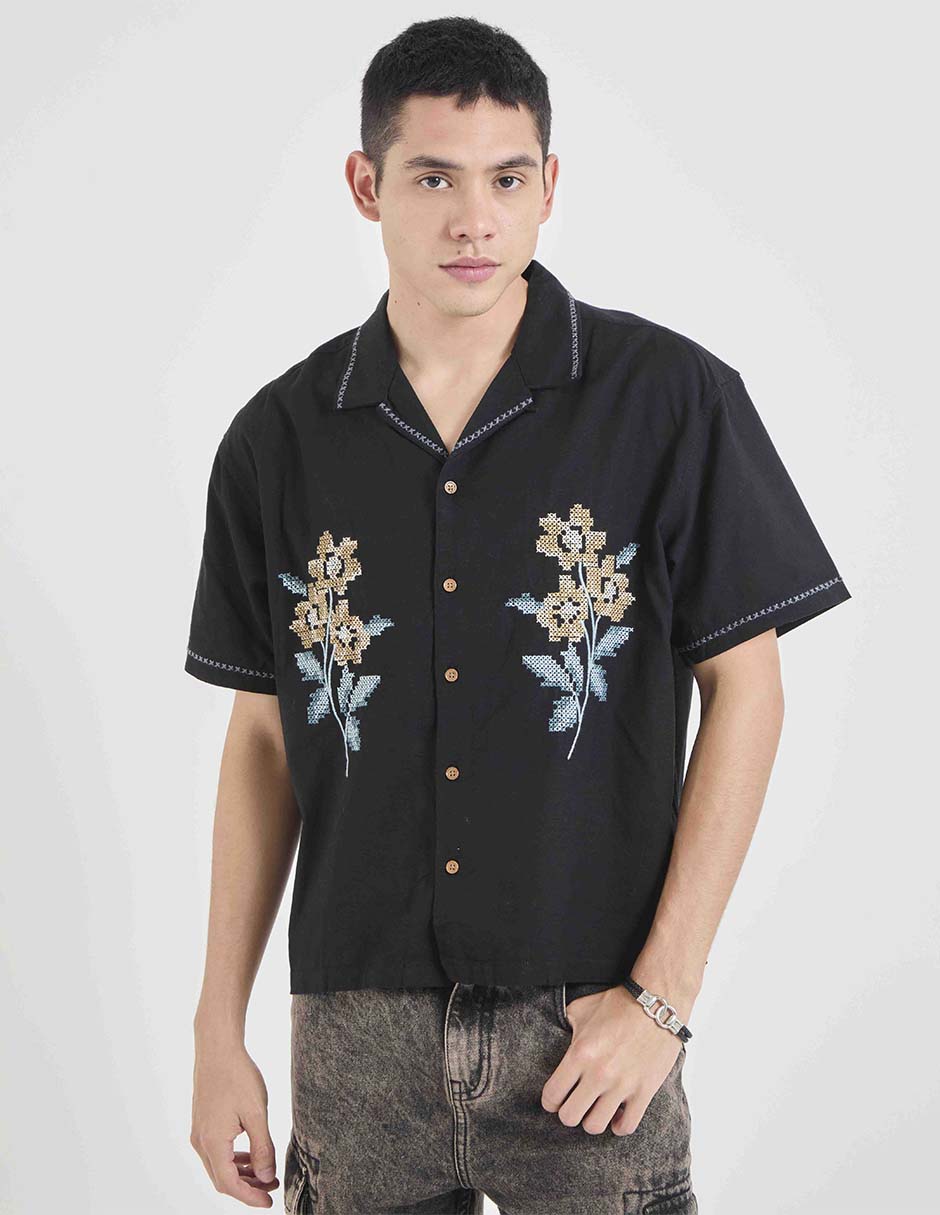 Camisa casual de algodón manga corta para hombre Camisa casual de algodón manga corta para hombre