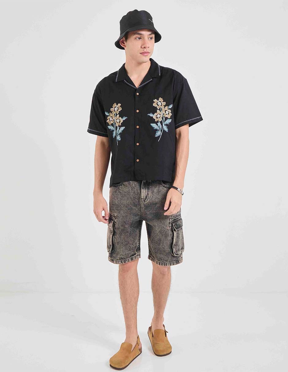 Camisa casual de algodón manga corta para hombre 3