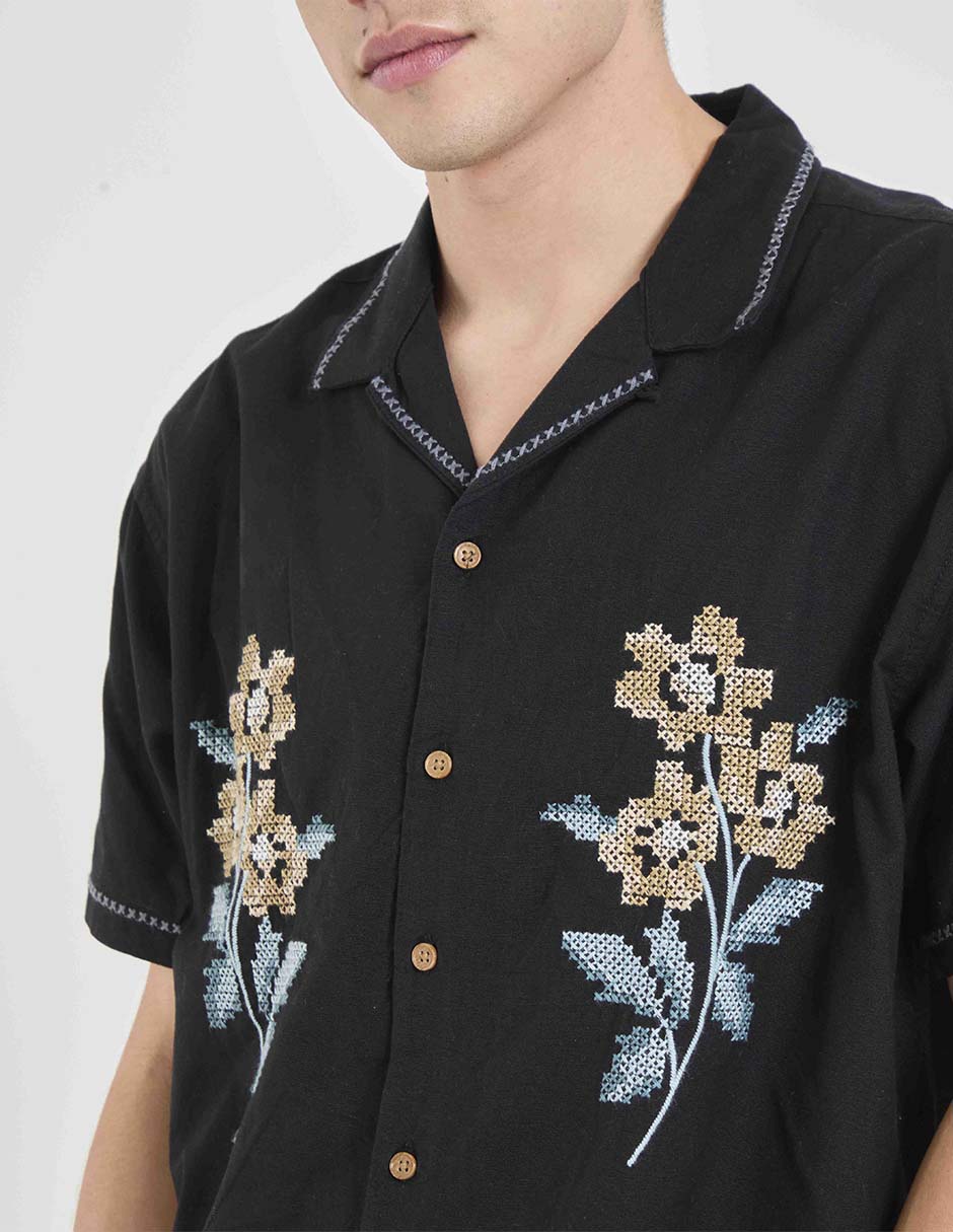 Camisa casual de algodón manga corta para hombre 4