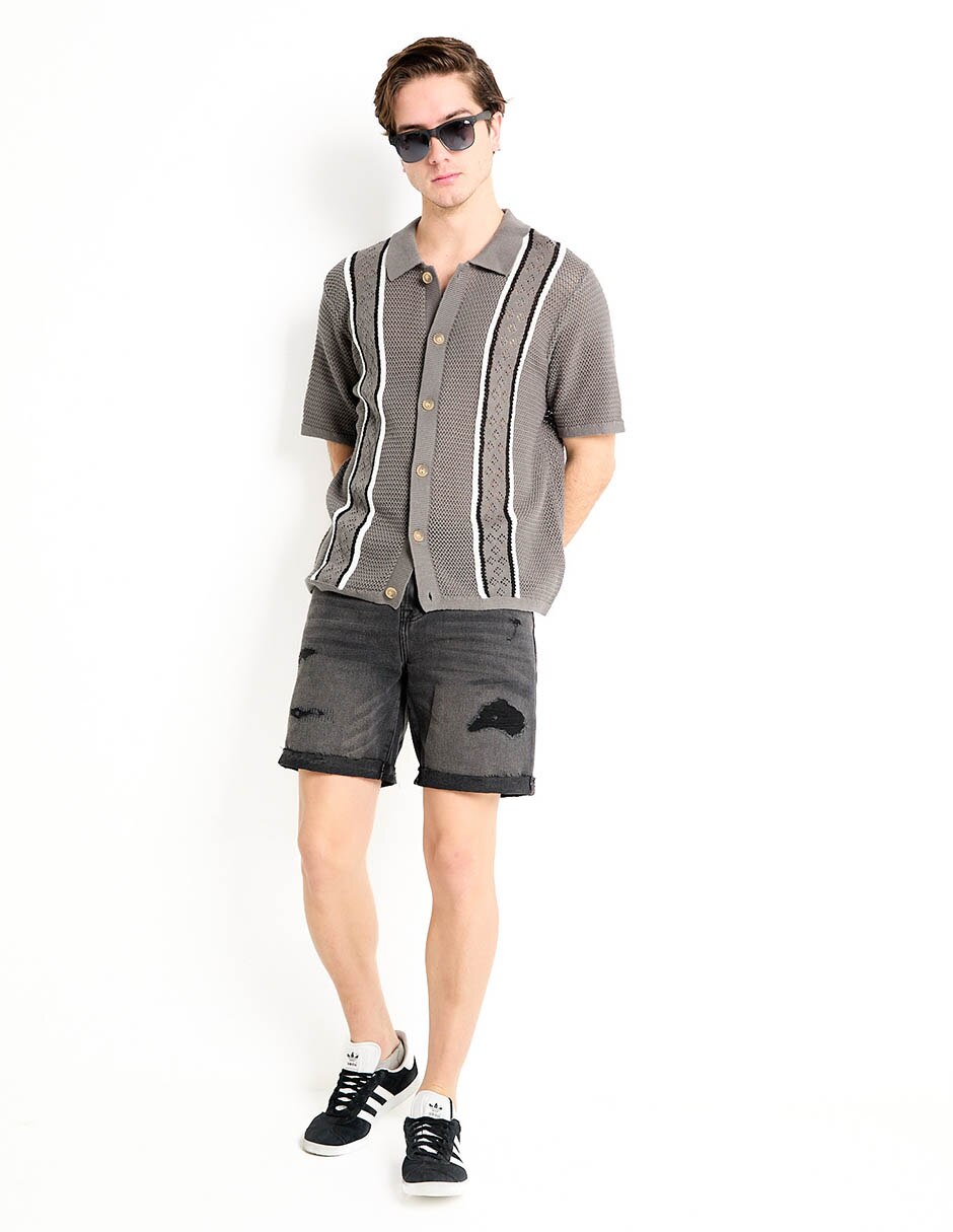 Camisa casual de algodón manga corta para hombre 3