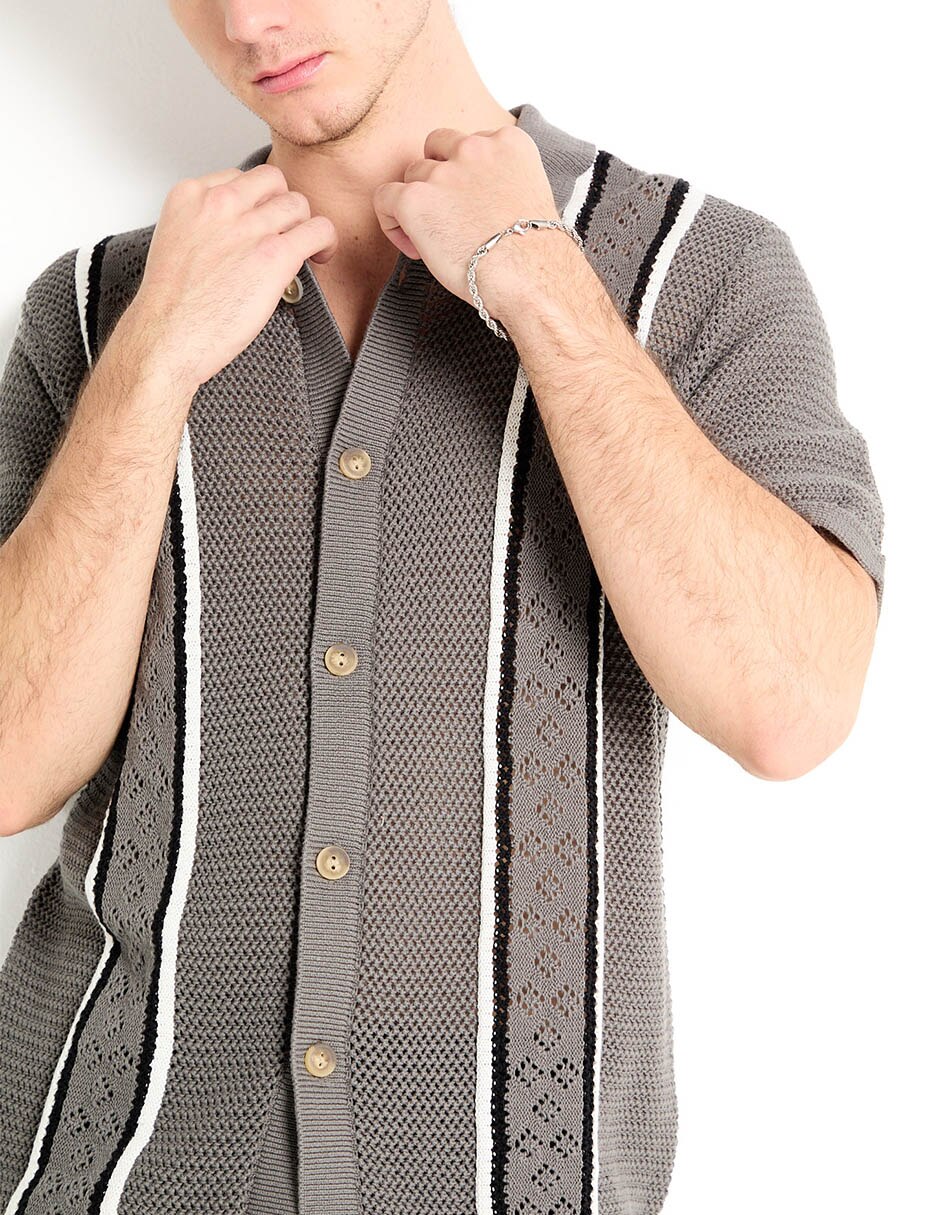 Camisa casual de algodón manga corta para hombre 4