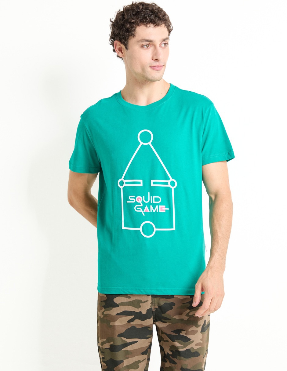 Playera squid game cuello redondo para hombre