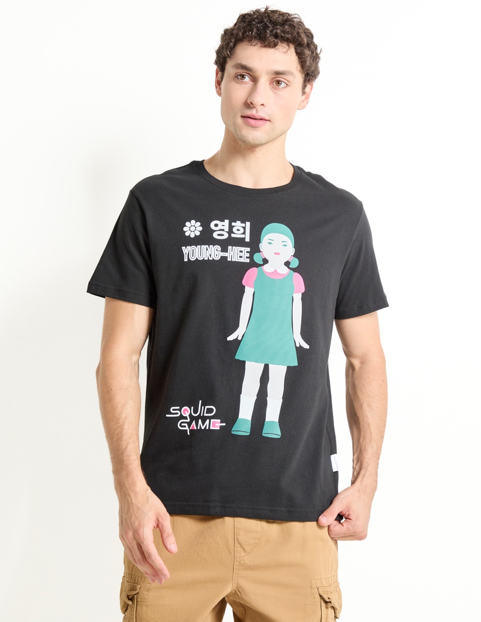 Playera squid game cuello redondo para hombre