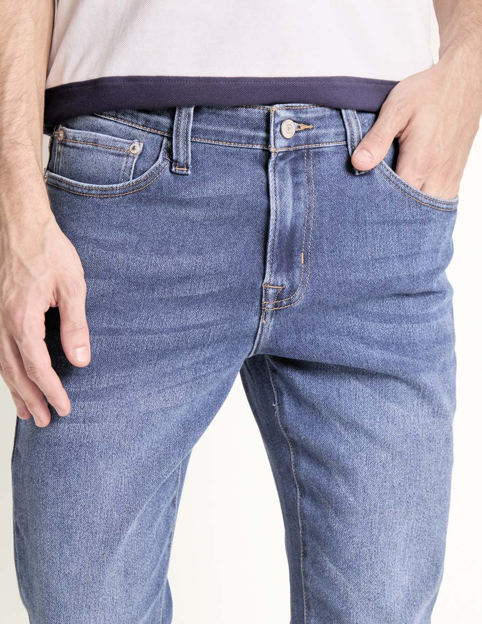 Jeans skinny deslavado para hombre 4