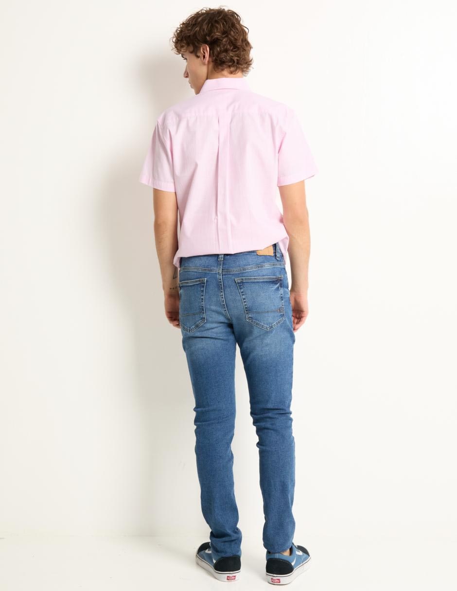 Jeans skinny deslavado para hombre 2