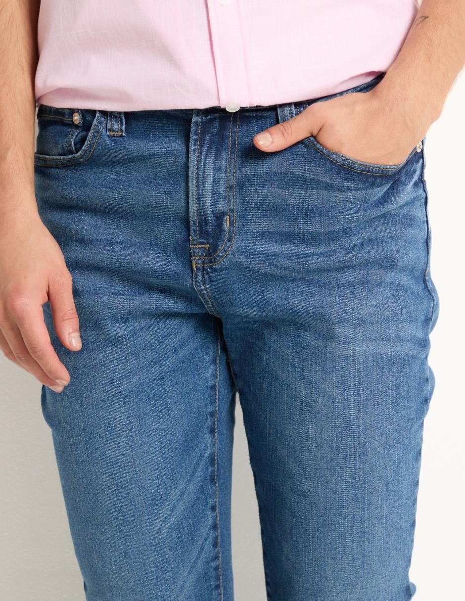 Jeans skinny deslavado para hombre 4