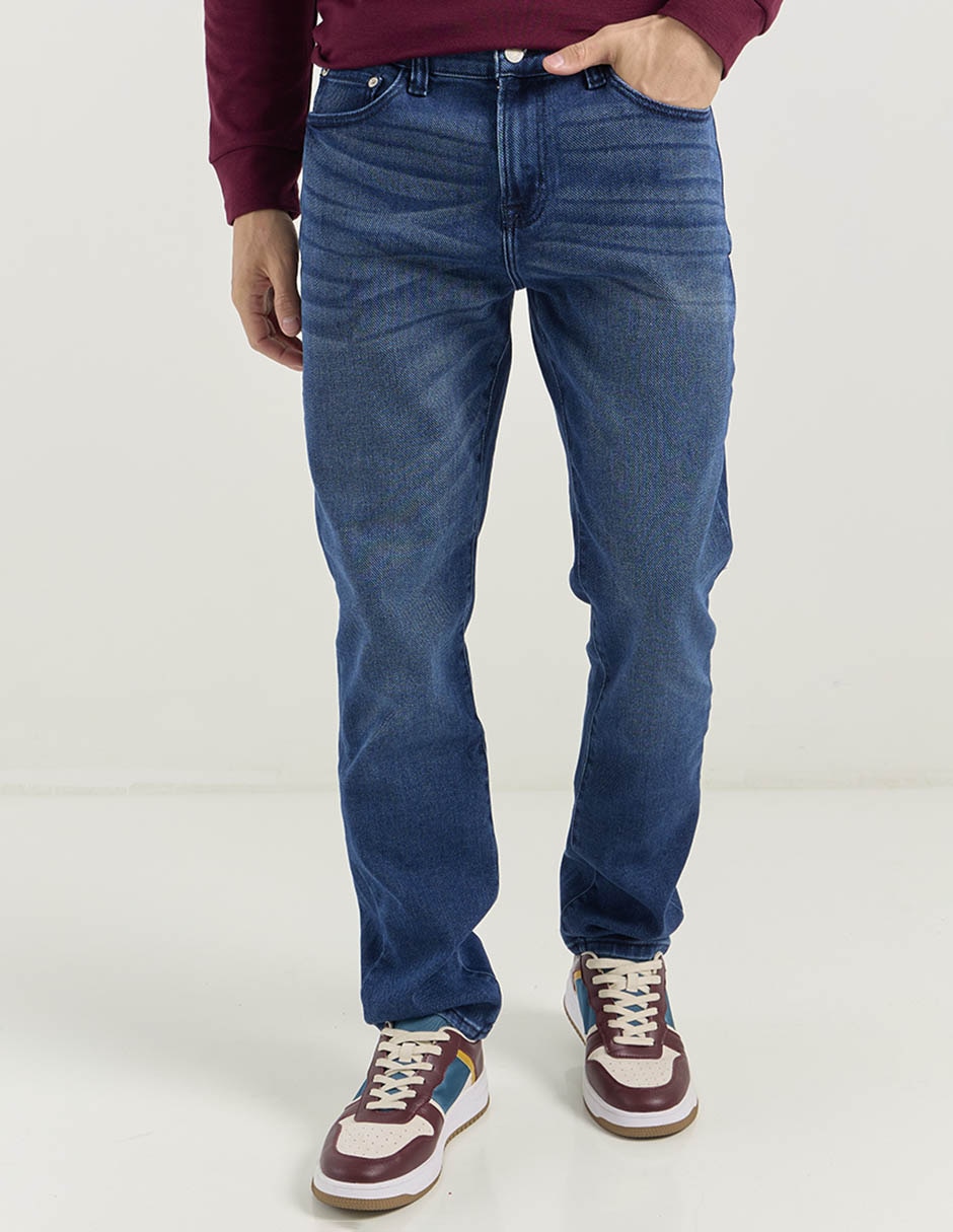 Jeans slim lavado stone wash para hombre