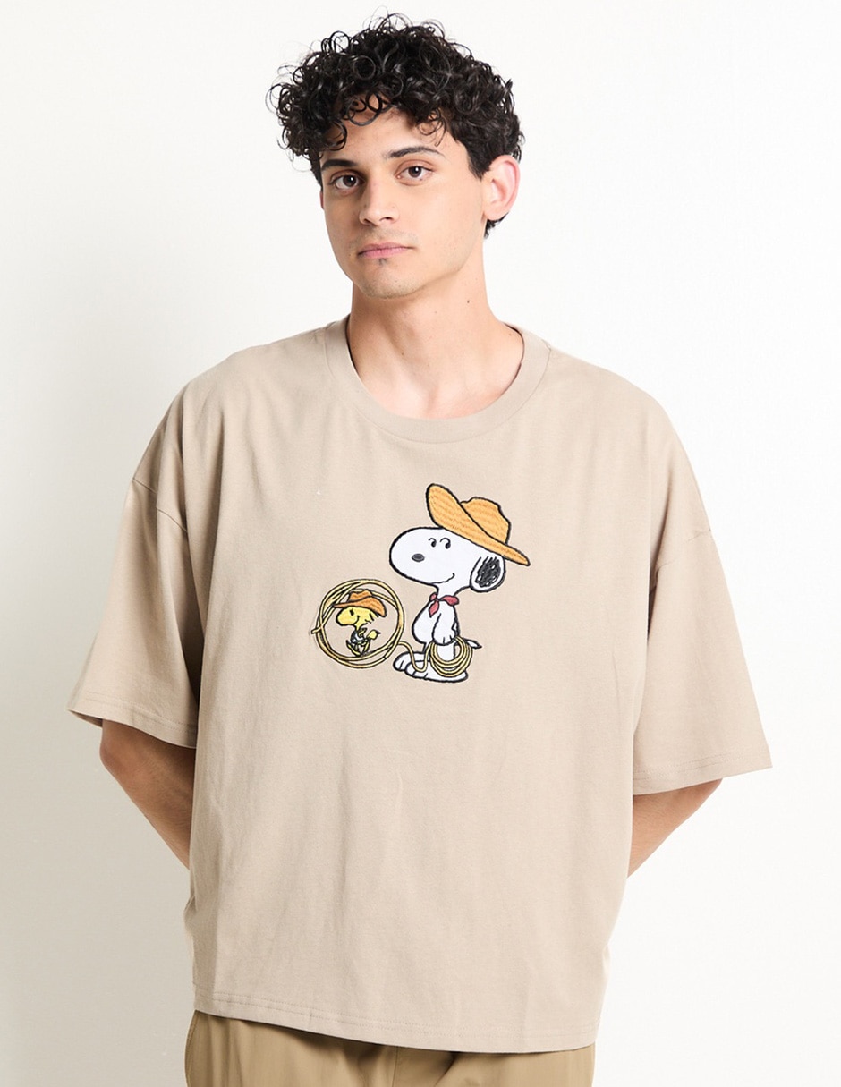 Playera Snoopy cuello redondo para hombre