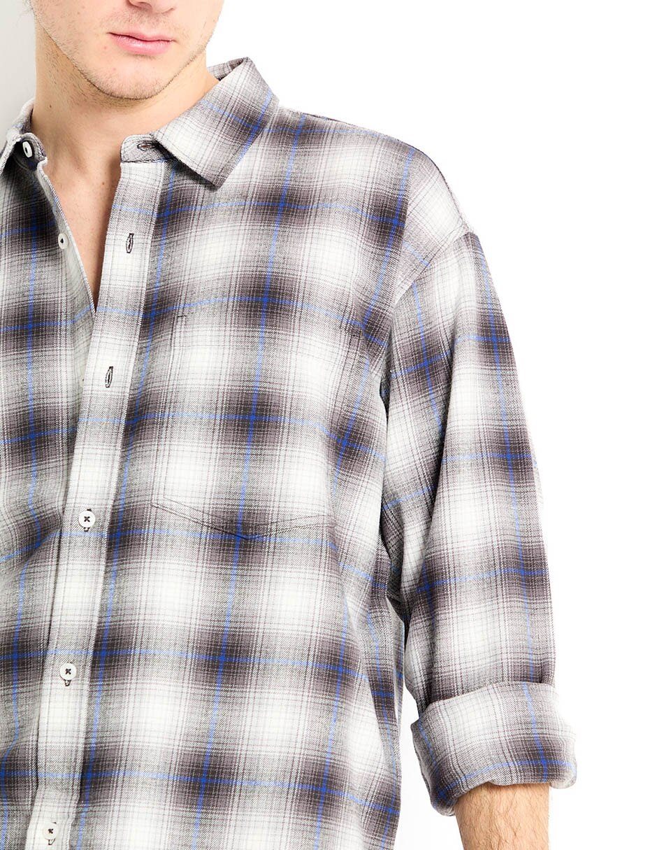 Camisa casual de algodón manga larga para hombre 4