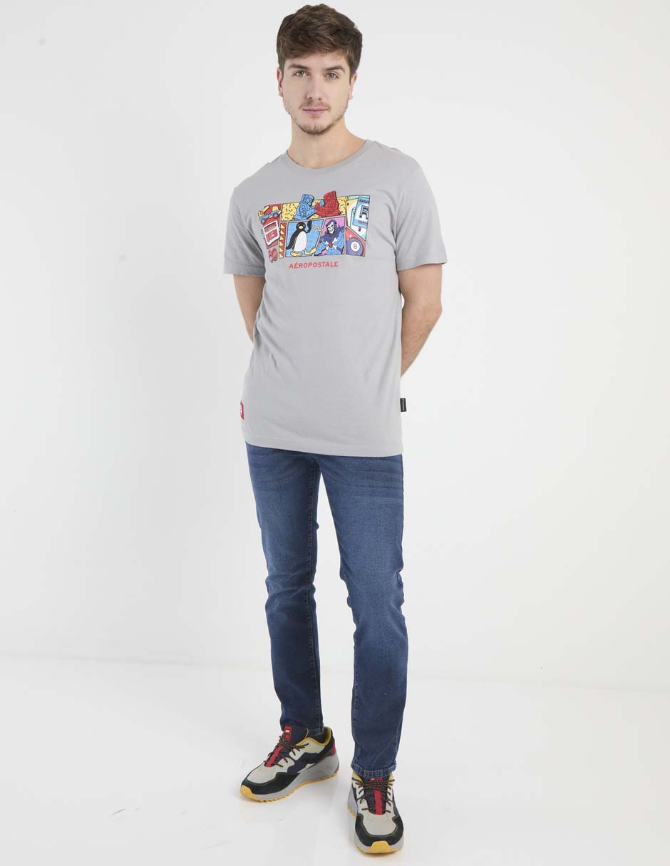 Jeans slim lavado stone wash para hombre 3