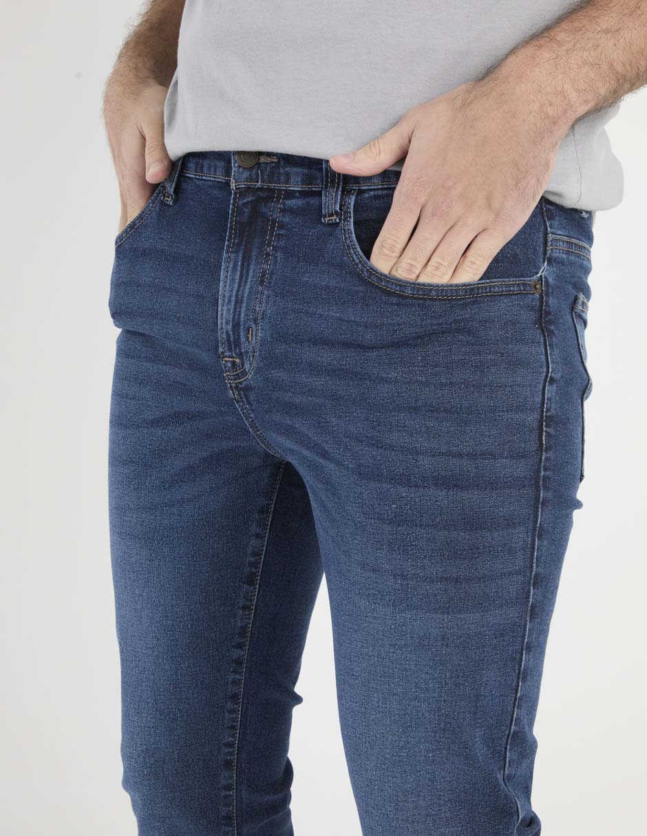 Jeans slim lavado stone wash para hombre 4