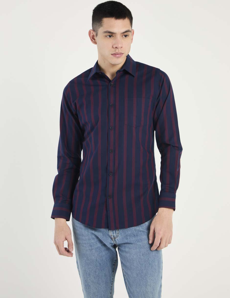 Camisa casual de algodón manga larga para hombre Camisa casual de algodón manga larga para hombre